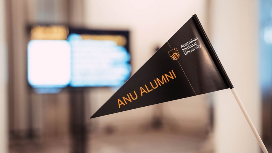 Pictured: ANU alumni flag
