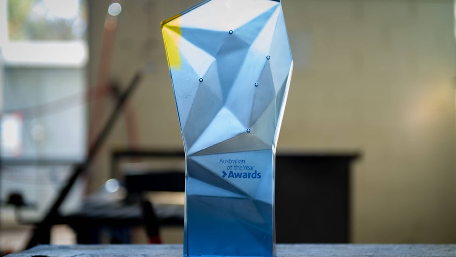 Australian of the Year Award on a table