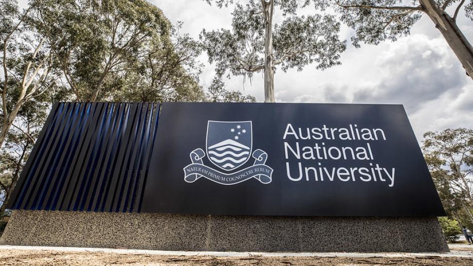 ANU campus entry sign