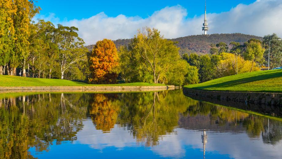 Creek reflection at ANU Campus