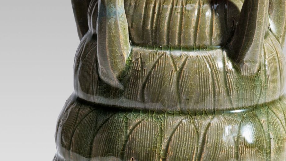 'Funerary jar' (detail), 10th century, stoneware; celadon glaze. Gift of TT Tsui, Hong Kong, through the National Gallery of Australian Foundation 1995. Image courtesy of the National Gallery of Australia.